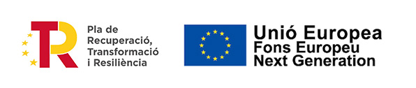 Logos: Pla de Recuperació, transformació i resilència; Unió Europea Fons Europeu Next Generation